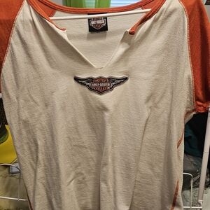 Women's Harley-Davidson shirt,  xl, white and orange